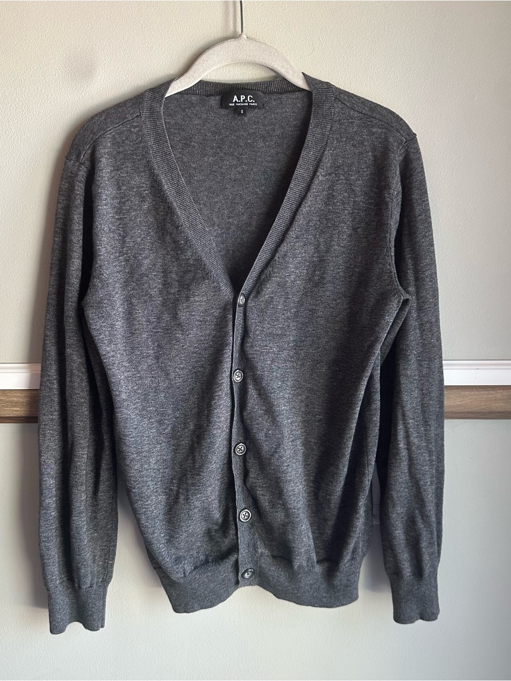 APC Cardigan Gray 100% Cotton